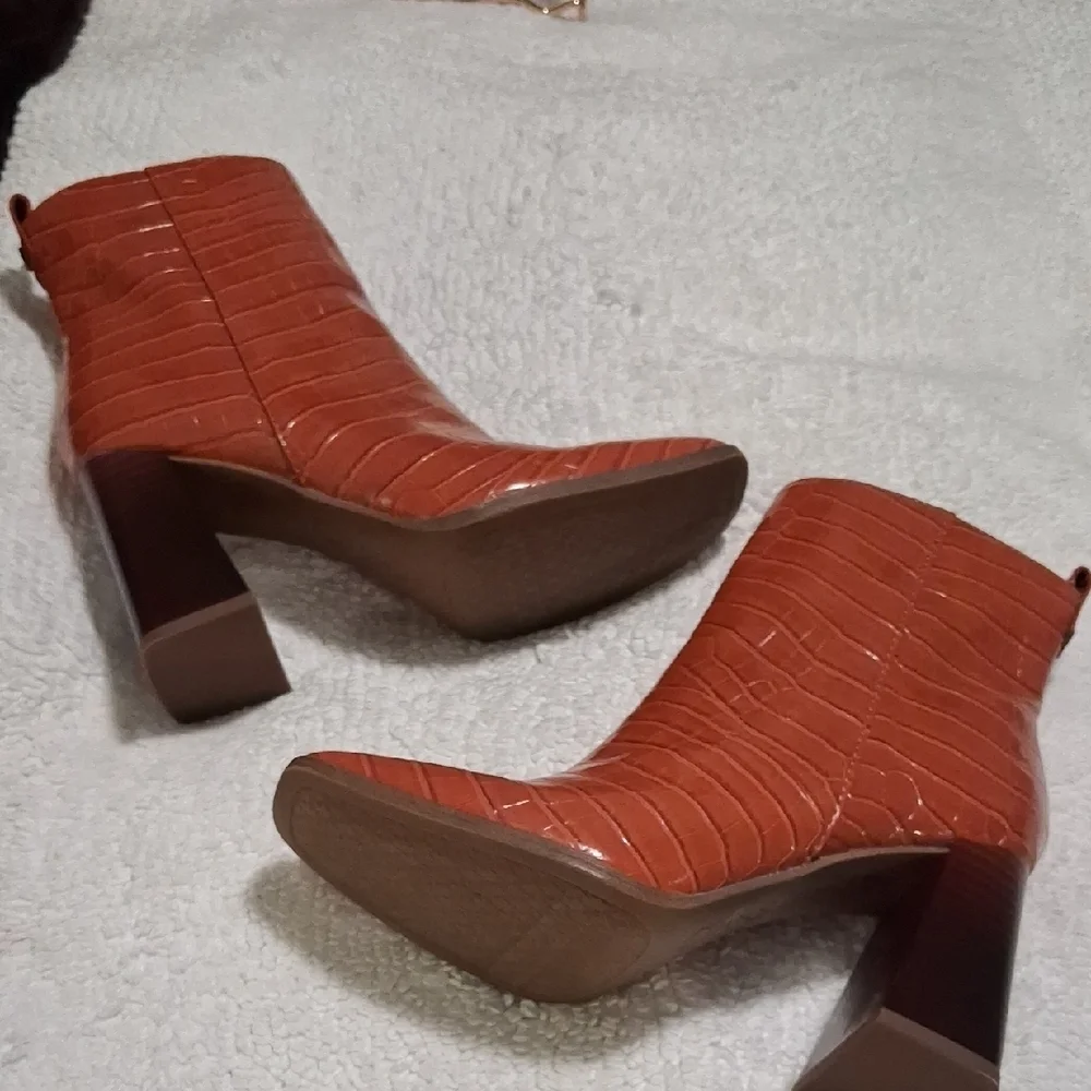 Sam Edelman  Croc-Embossed Ankle Booties